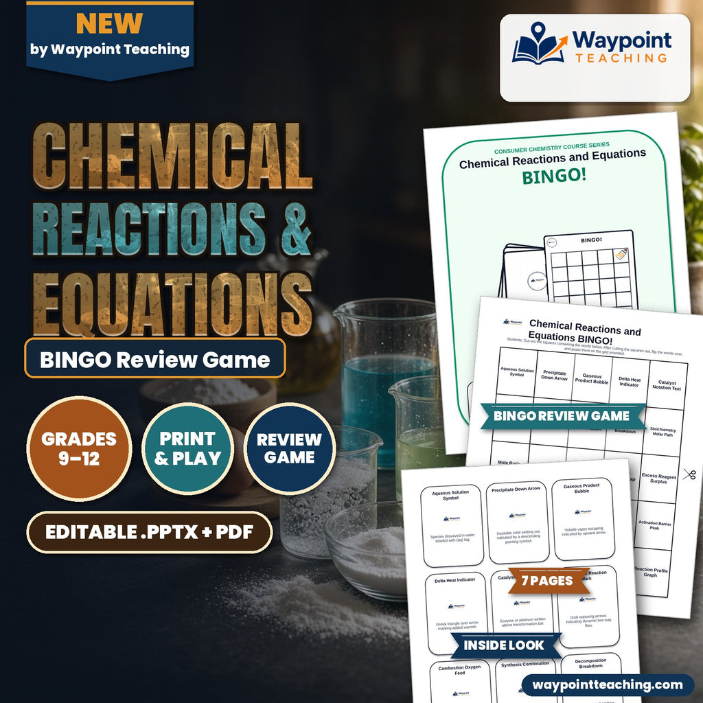 Chemical Reactions & Equations BINGO Review Game cover