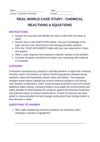 Chemical Reactions & Equations Real-World Case Study sample page
