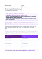Chemical Reactions & Equations Scaffolded Phenomena-Based Lesson: Explosive Millisecond Deployment of Automobile Airbags from Solid Sodium Azide Pellets Student Response Sheet sample page