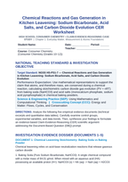 Chemical Reactions and Gas Generation in Kitchen Leavening: Sodium Bicarbonate, Acid Salts, and Carbon Dioxide Evolution CER Phenomena Worksheet sample page