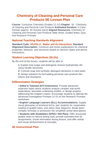 Chemistry of Cleaning & Personal Care Products 5E Lesson Plan sample page