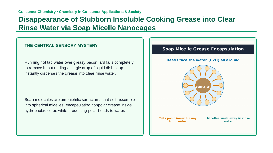 Chemistry of Cleaning & Personal Care Products Phenomena-Based Lesson: Disappearance of Stubborn Insoluble Cooking Grease into Clear Rinse Water via Soap Micelle Nanocages Presentation sample page