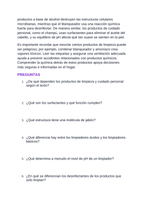 Chemistry of Cleaning & Personal Care Products Spanish Reading Passage & Comprehension Questions sample page