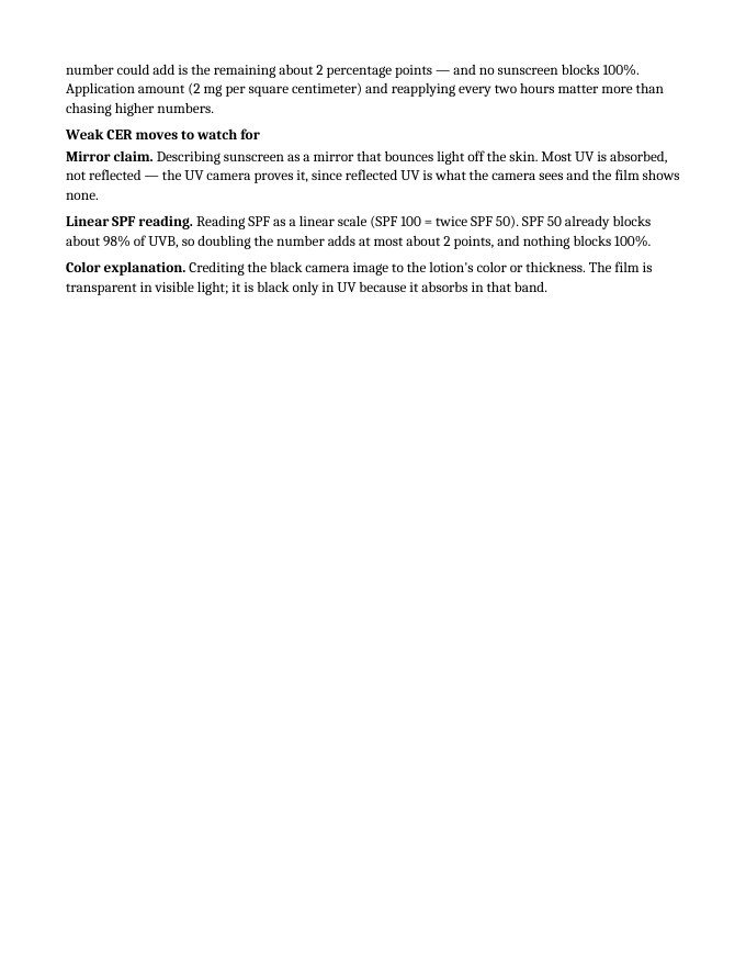 Chemistry of Cosmetics & Consumer Goods Model Response & Scoring Guide sample page