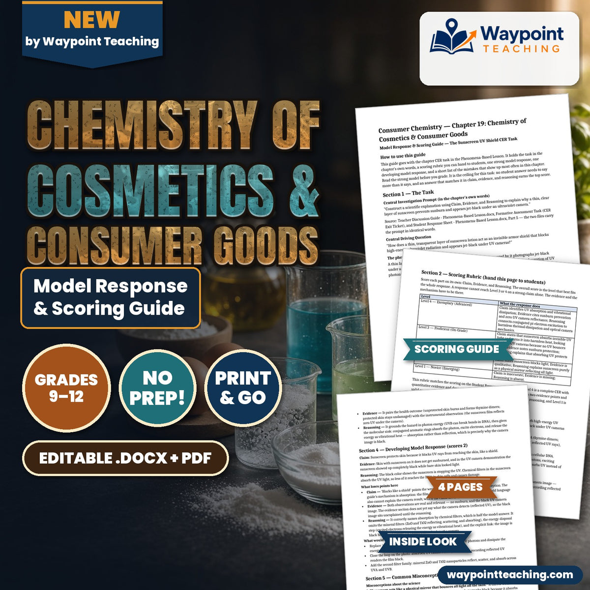 Chemistry of Cosmetics & Consumer Goods Model Response & Scoring Guide cover