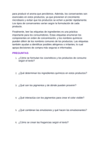 Chemistry of Cosmetics & Consumer Goods Spanish Reading Passage & Comprehension Questions sample page