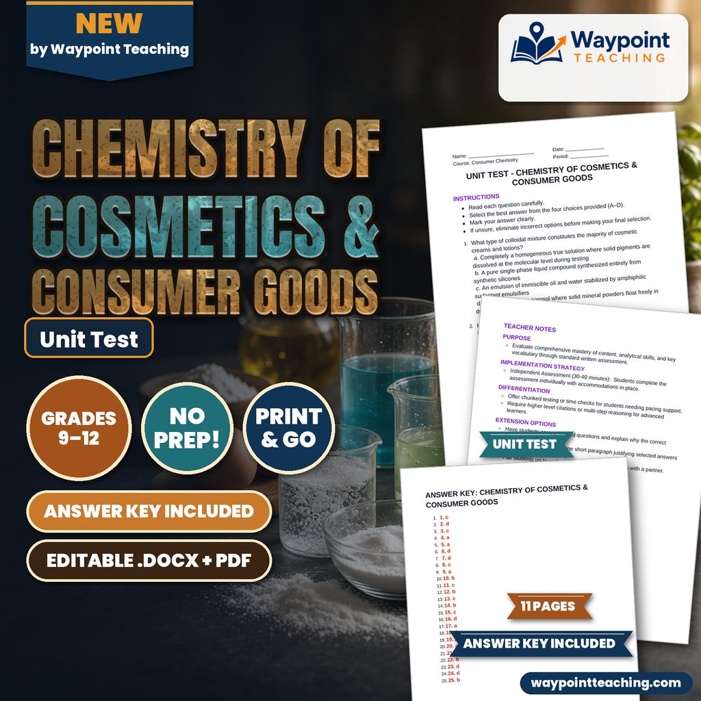 Chemistry of Cosmetics & Consumer Goods Unit Test cover