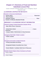 Chemistry of Food & Nutrition Substitute Lesson Plan sample page