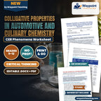 Colligative Properties in Automotive and Culinary Chemistry: Ethylene Glycol Antifreeze, Rock Salt Ice Cream Freezing, and Osmotic Pickling CER Phenomena Worksheet cover