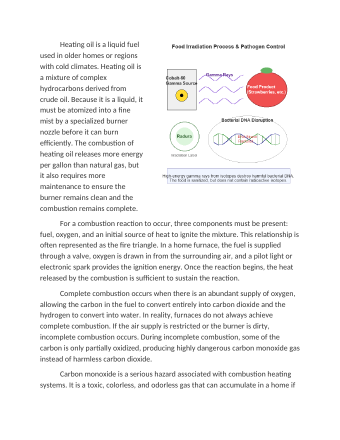 Combustion Reactions in Home Heating Fuels Reading Worksheet sample page