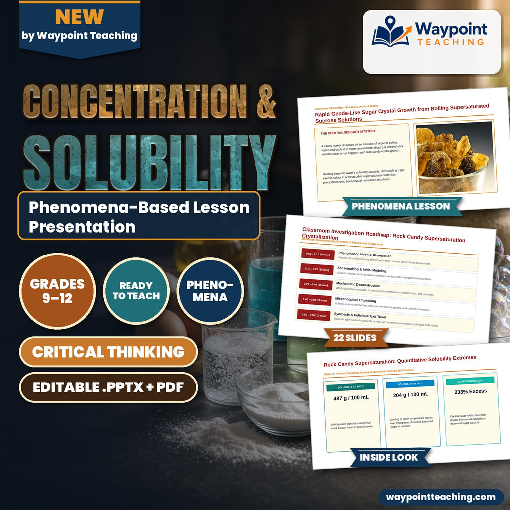 Concentration & Solubility Phenomena-Based Lesson: Rapid Geode-Like Sugar Crystal Growth from Boiling Supersaturated Sucrose Solutions Presentation cover