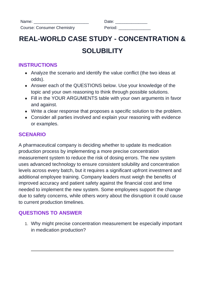 Concentration & Solubility Real-World Case Study sample page