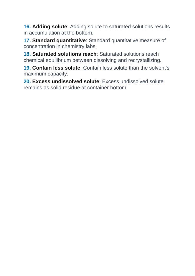 Concentration & Solubility Vocabulary Words & Definitions sample page