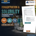 Concentration & Solubility Vocabulary Words & Definitions cover