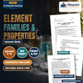 Element Families & Properties Lesson Quiz cover