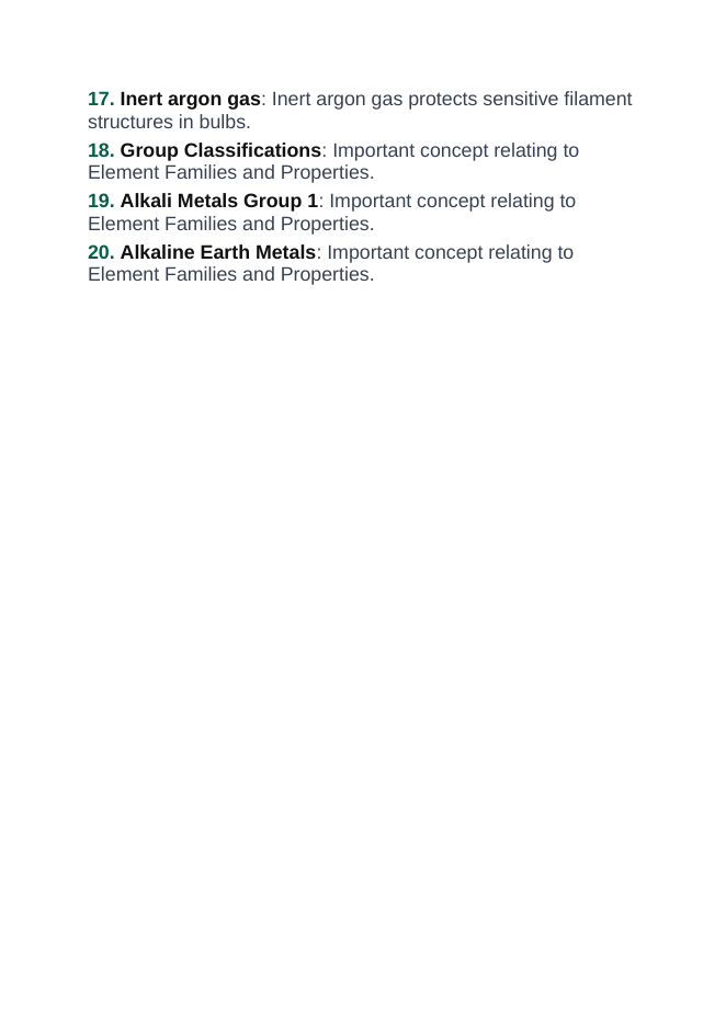 Element Families & Properties Vocabulary Words & Definitions sample page