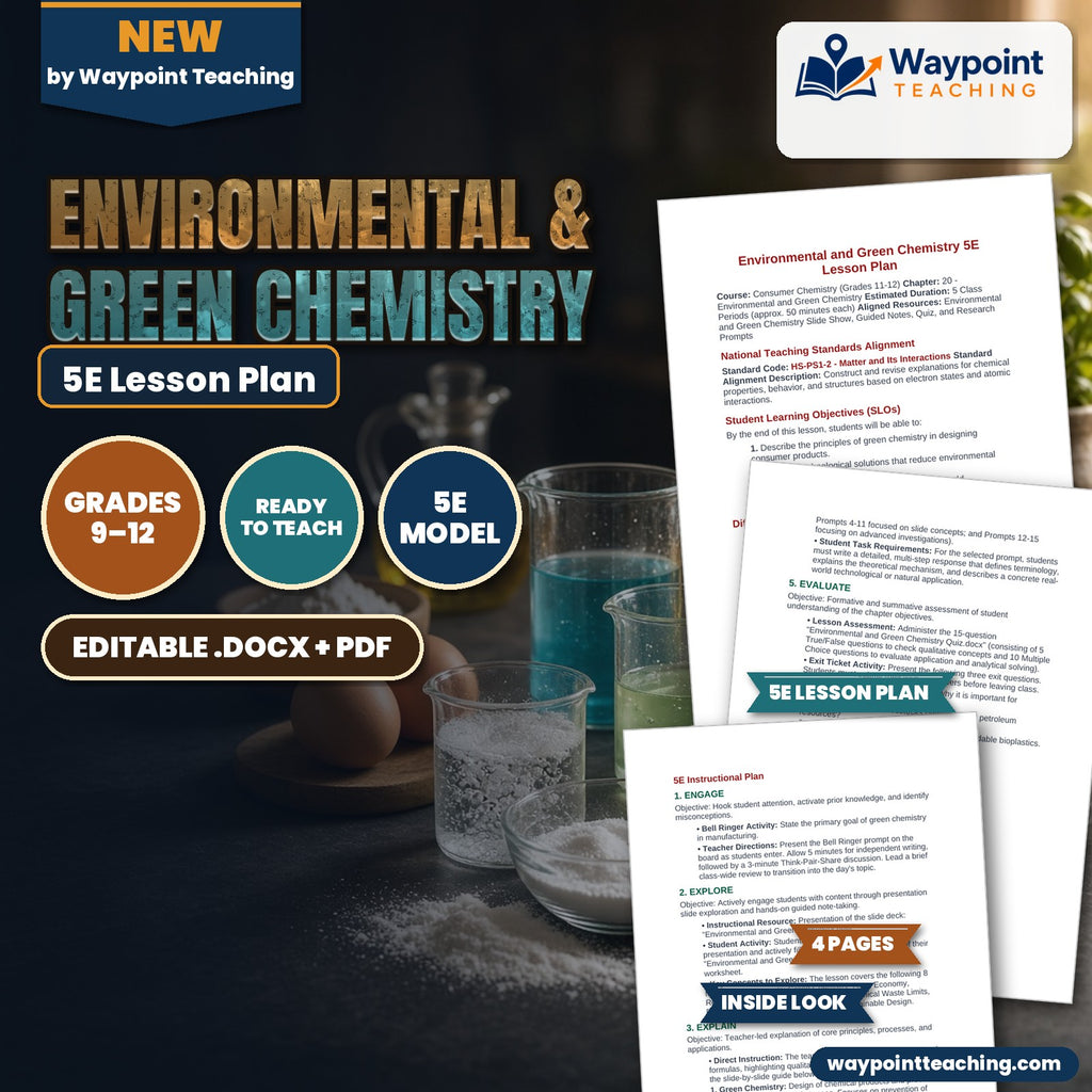Environmental & Green Chemistry 5E Lesson Plan cover
