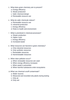 Environmental & Green Chemistry Unit Test sample page