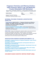 Fragrance Chemistry and Olfactory Kinetics: Vapor Pressure, Henry's Law, and Molecular Fixative Retardation CER Phenomena Worksheet sample page