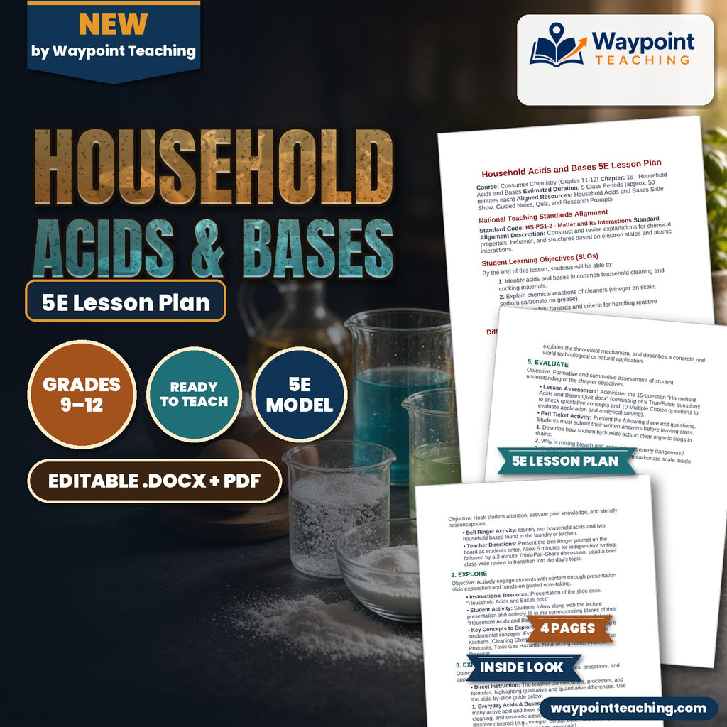 Household Acids & Bases 5E Lesson Plan cover