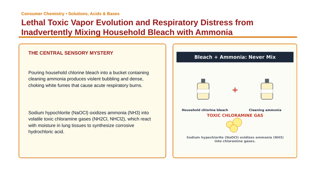 Household Acids & Bases Phenomena-Based Lesson: Lethal Toxic Vapor Evolution and Respiratory Distress from Inadvertently Mixing Household Bleach with Ammonia Presentation sample page