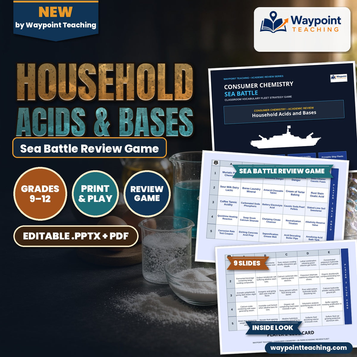 Household Acids & Bases Sea Battle Review Game cover
