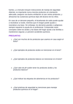 Household Acids & Bases Spanish Reading Passage & Comprehension Questions sample page