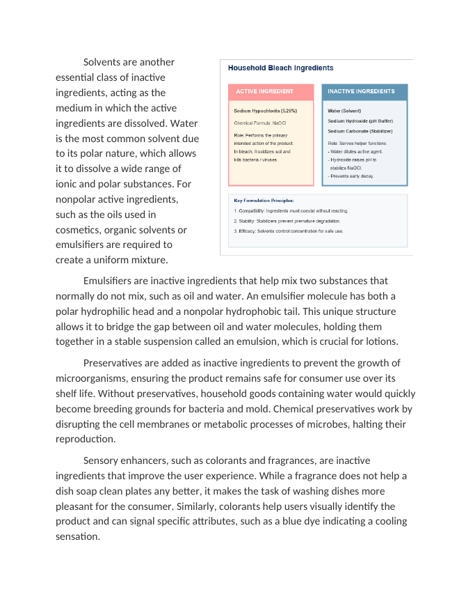 Identifying Active vs. Inactive Ingredients in Household Goods Reading Worksheet sample page