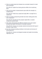 Ionic & Covalent Bonding Critical Thinking Prompts sample page