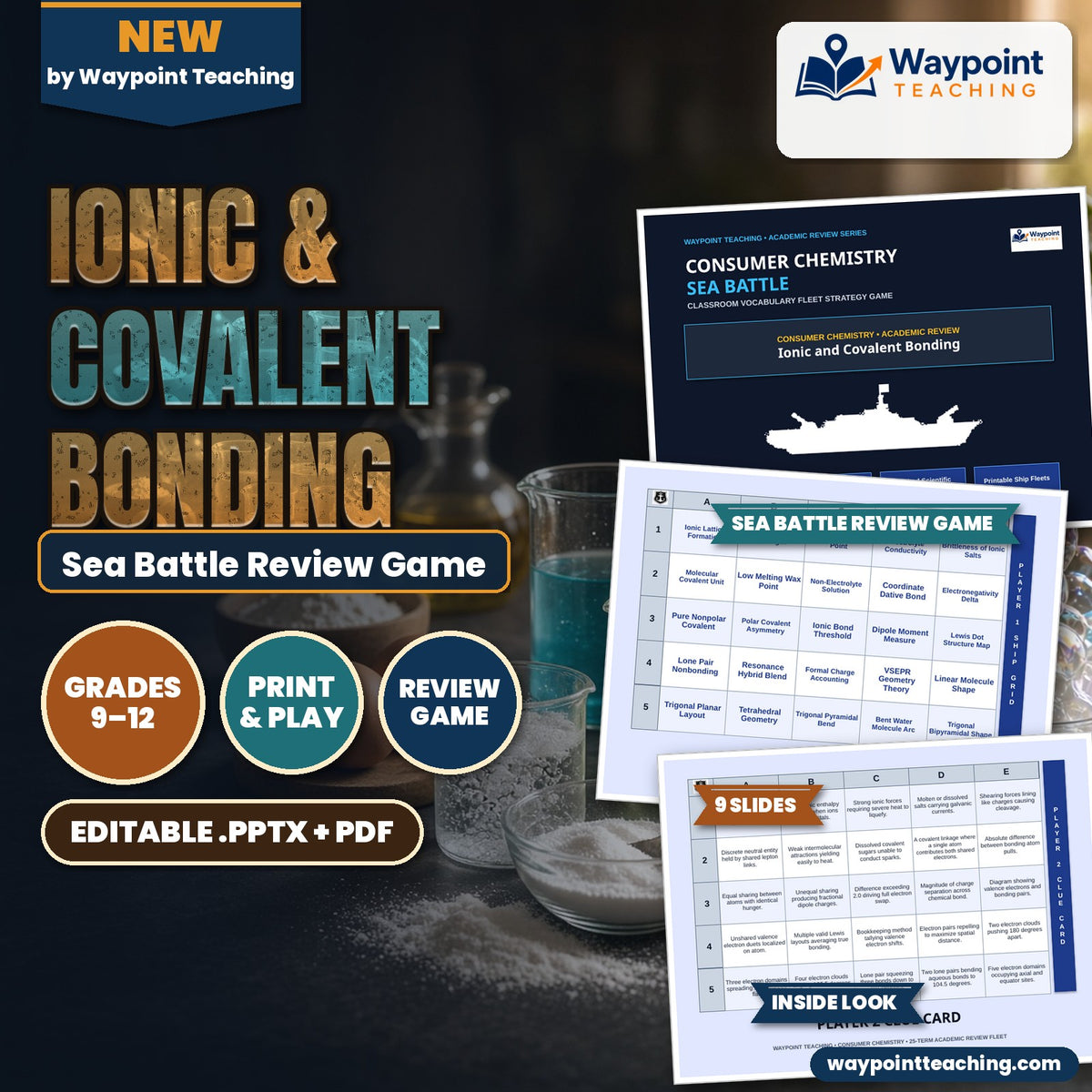Ionic & Covalent Bonding Sea Battle Review Game cover