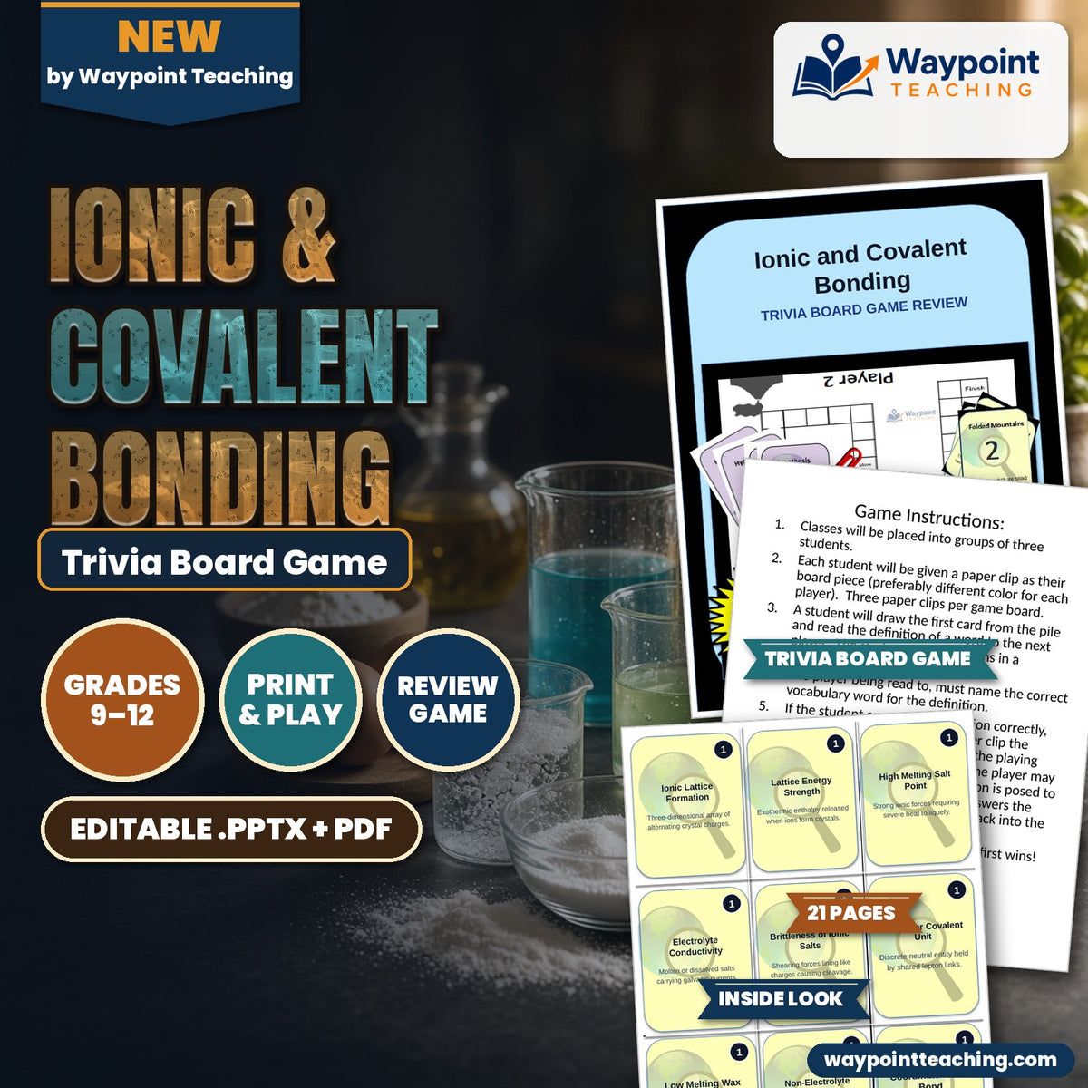 Ionic & Covalent Bonding Trivia Board Game cover