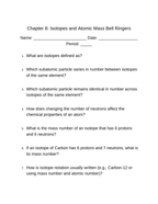 Isotopes & Atomic Mass Bell Ringers & Exit Tickets sample page