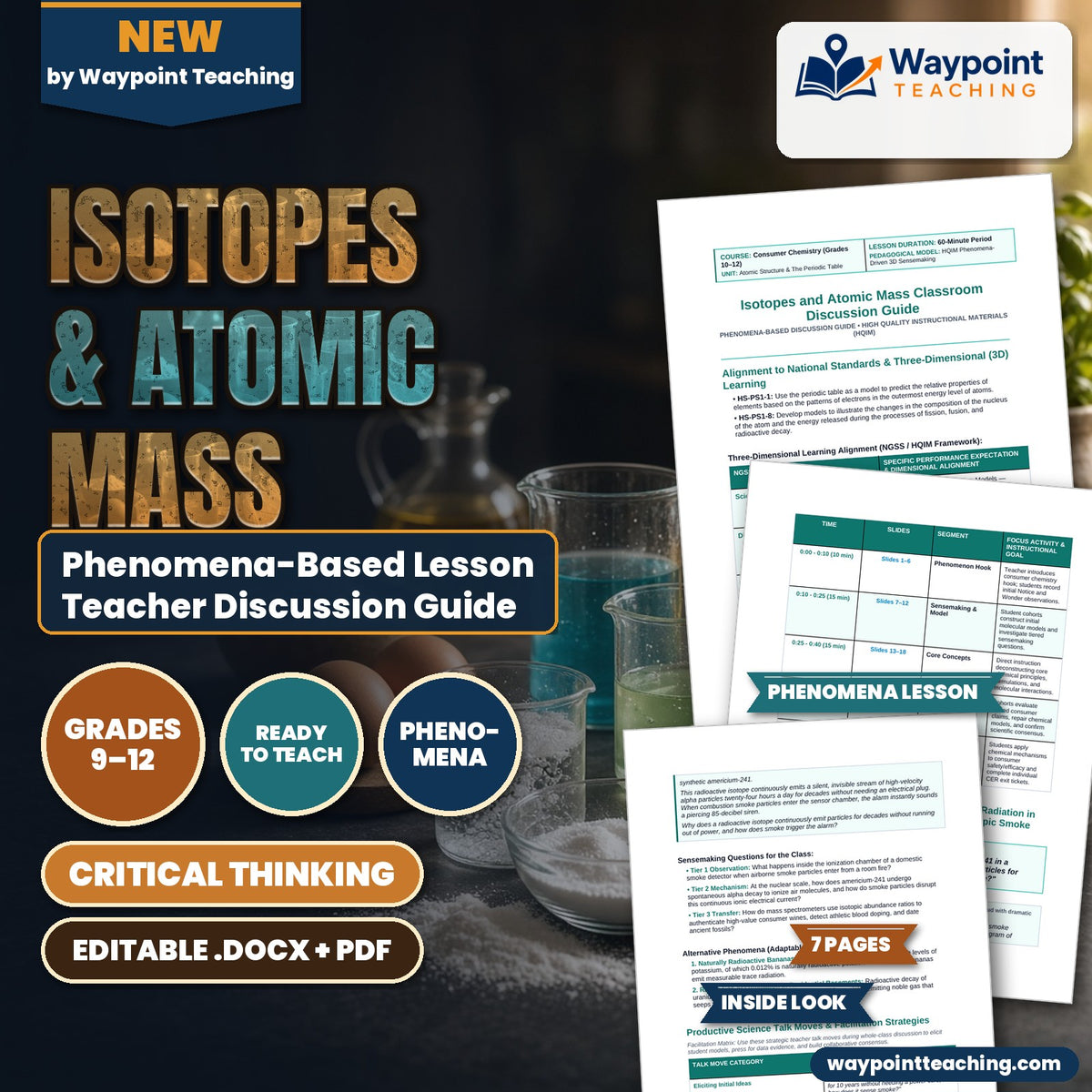 Isotopes & Atomic Mass Phenomena-Based Lesson: Invisible Alpha Particle Radiation in Domestic Smoke Detectors Detecting Microscopic Smoke Particles Teacher Discussion Guide cover