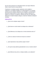 Isotopes & Atomic Mass Spanish Reading Passage & Comprehension Questions sample page