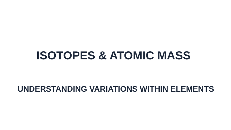 Isotopes & Atomic Mass Substitute Slideshow & Teacher Guide sample page