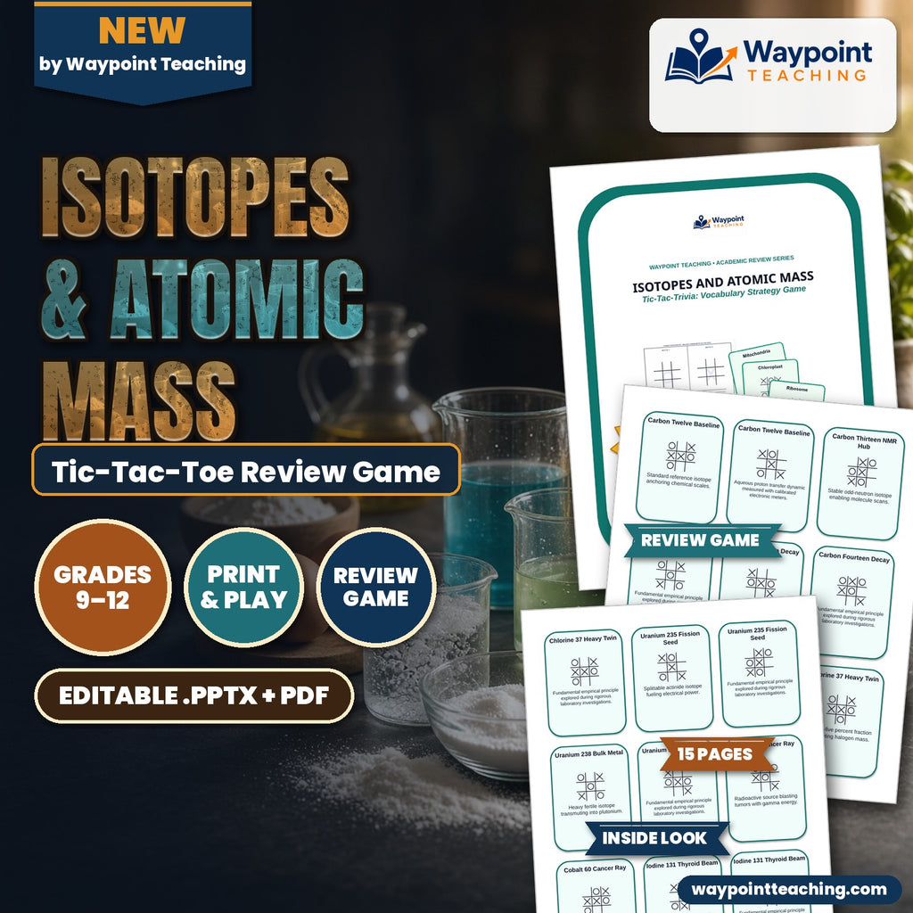Isotopes & Atomic Mass Tic-Tac-Toe Review Game cover