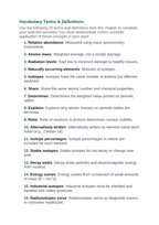 Isotopes & Atomic Mass Vocabulary Choice Board sample page