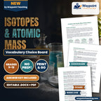 Isotopes & Atomic Mass Vocabulary Choice Board cover