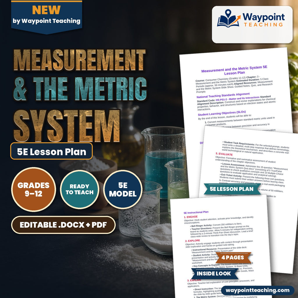 Measurement & the Metric System 5E Lesson Plan cover