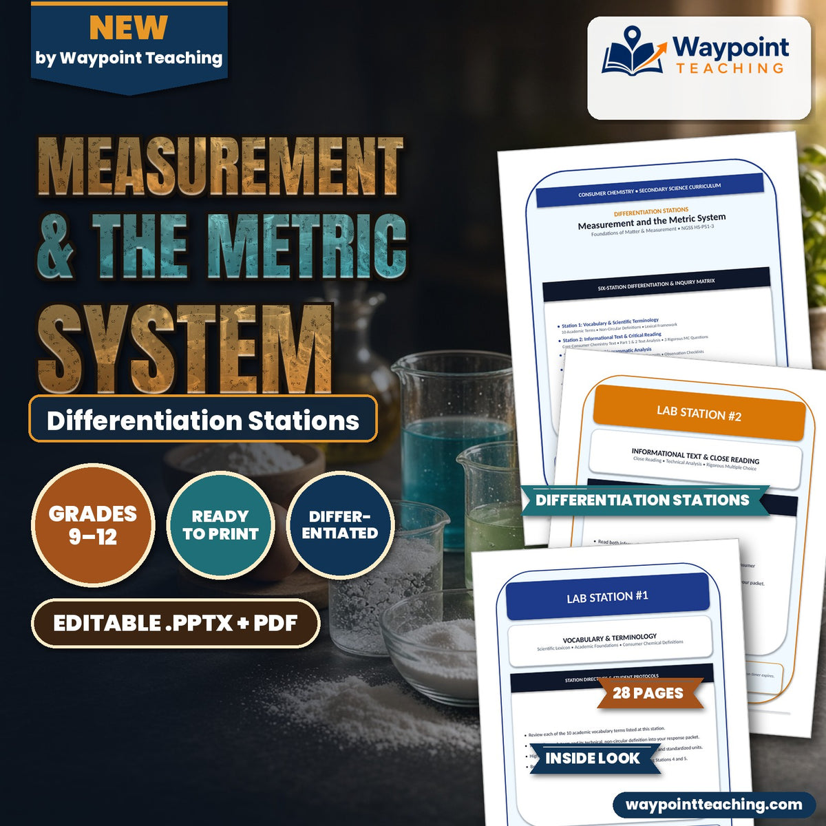 Measurement & the Metric System Differentiation Stations cover