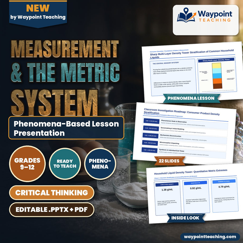 Measurement & the Metric System Phenomena-Based Lesson: Sharp Multi-Layer Density Tower Stratification of Common Household Liquids Presentation cover