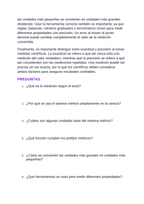 Measurement & the Metric System Spanish Reading Passage & Comprehension Questions sample page