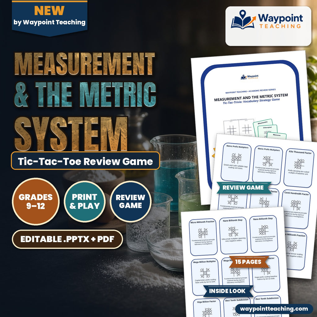 Measurement & the Metric System Tic-Tac-Toe Review Game cover