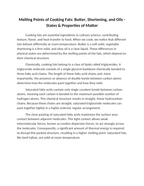 Melting Points of Cooking Fats: Butter, Shortening, and Oils Reading Worksheet sample page