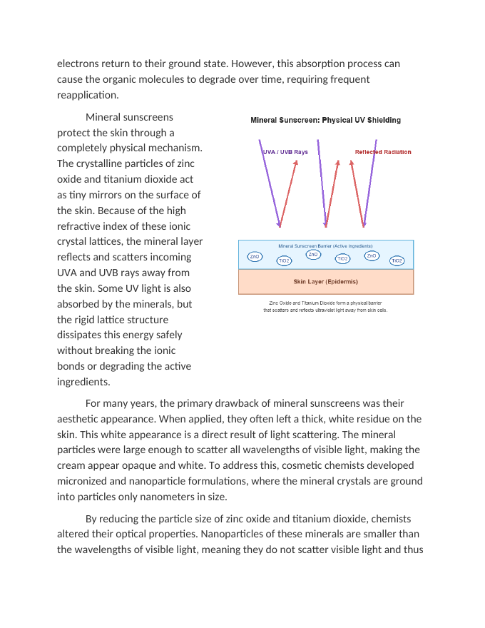 Mineral Sunscreens: The Bonding of Zinc Oxide and Titanium Dioxide Reading Worksheet sample page