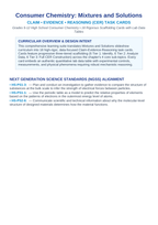 Mixtures & Solutions CER Task Cards sample page