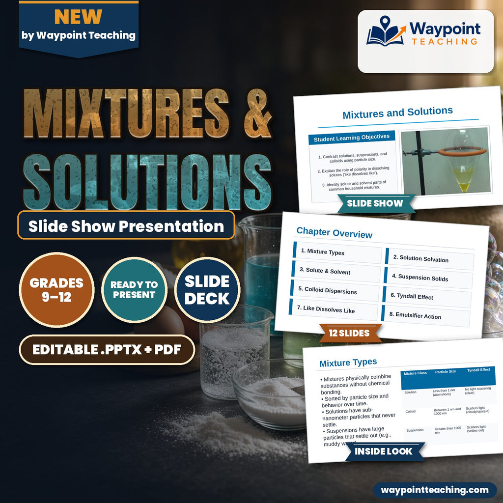 Mixtures & Solutions Slide Show Presentation cover