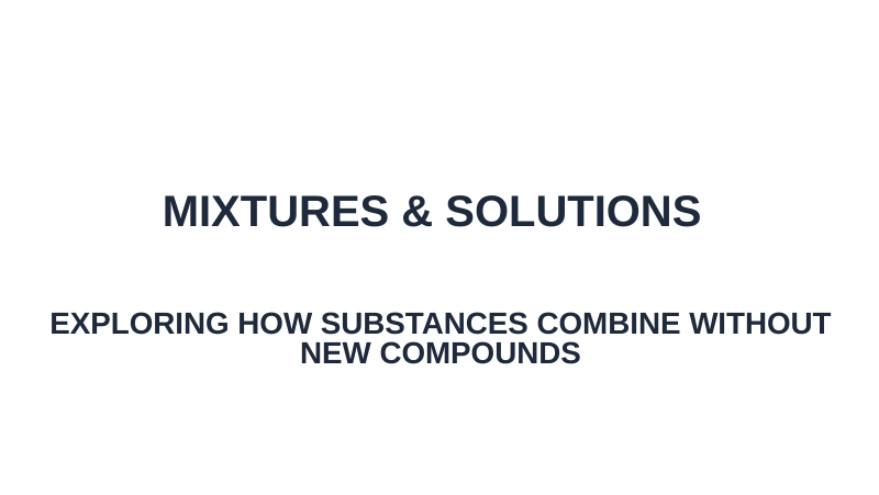 Mixtures & Solutions Substitute Slideshow & Teacher Guide sample page