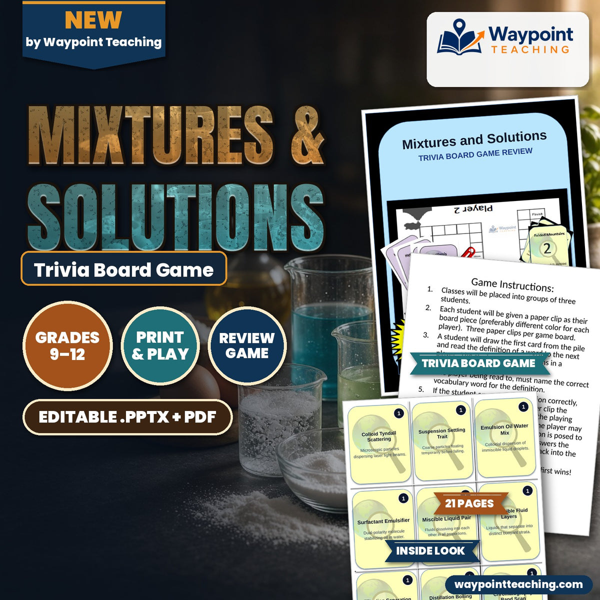 Mixtures & Solutions Trivia Board Game cover
