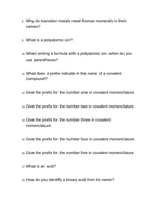 Naming Compounds & Chemical Formulas Bell Ringers & Exit Tickets sample page